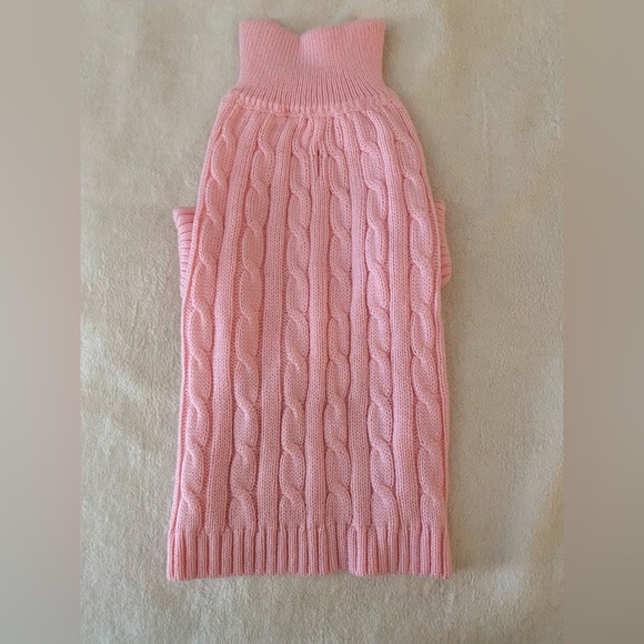 Pink Small Dog/Cat Cable-knit sweater - Picture 1 of 6